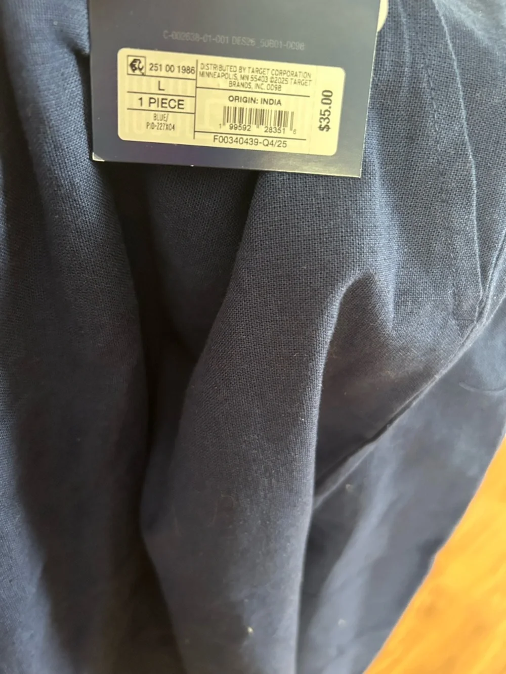 Roller Rabbit Navy Elastic Waist Wide Leg Pants and Scalloped Top - Picture 5 of 5